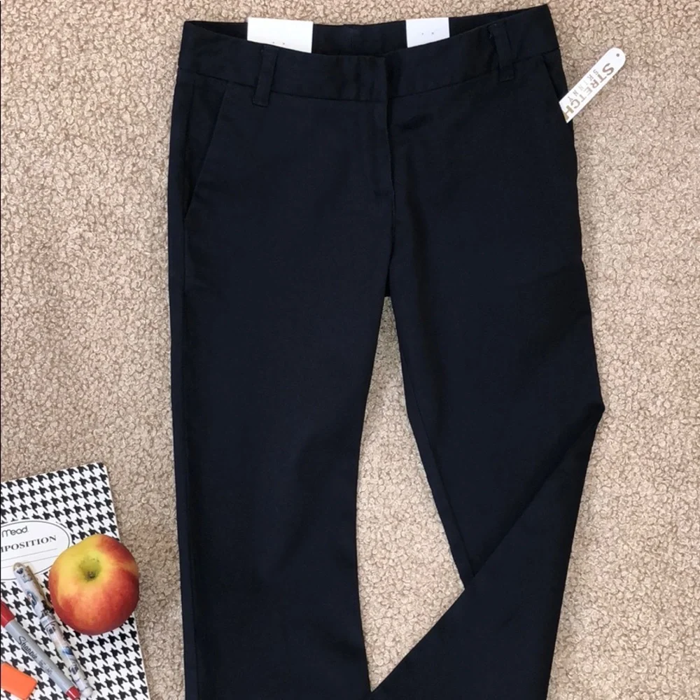 ARROW Approved School Wear NAVY Stretch Adjustable Waist Skinny Pants Sz 12 NWT